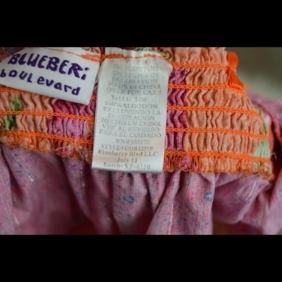 Blueberi‎ Blvd Mixed Print Ruffle Tier Halter Smocked Back Sun Dress, 24 Months - Picture 4 of 8